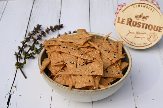 Sesame Seed Sourdough Crackers