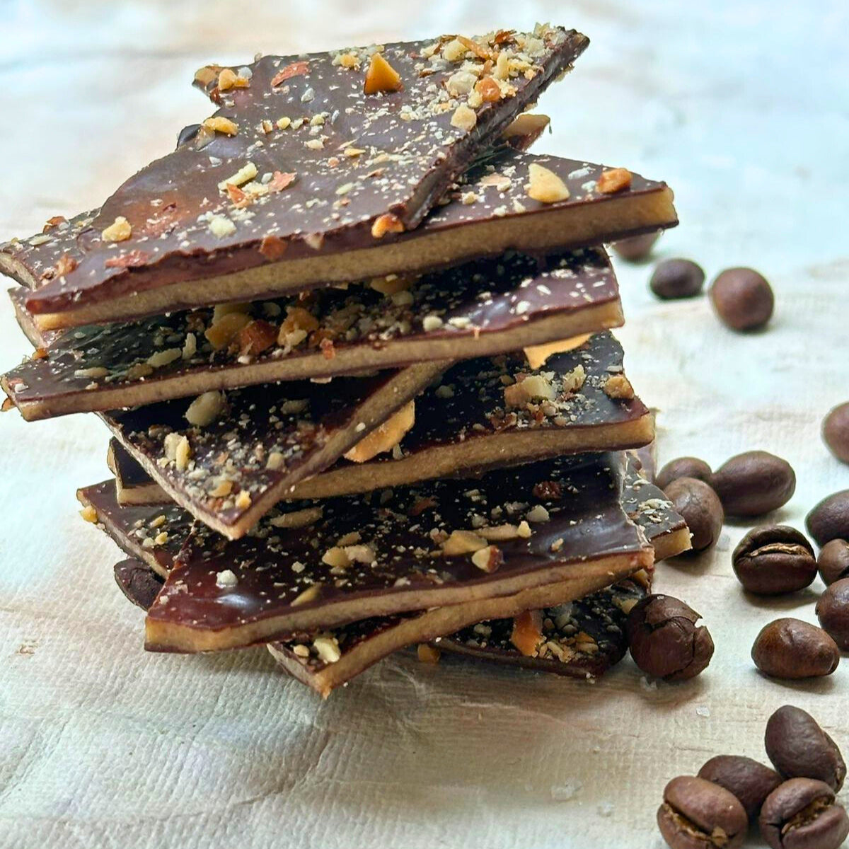 Coffee & Roasted Almond Toffee Bark