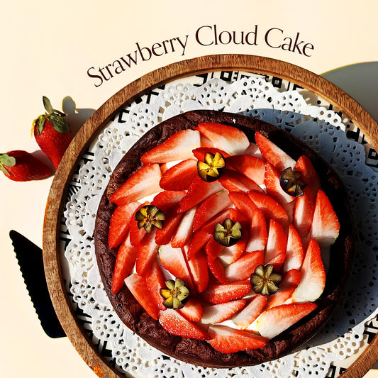 Cloud Cake with Strawberries