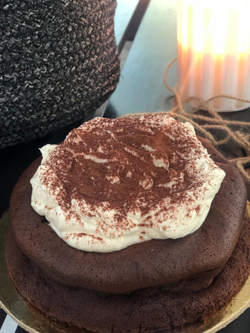 Keto Chocolate Cotton Cake with Coffee Cloud