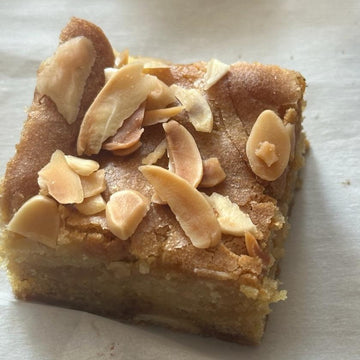 Gluten Free Millet & Jaggery Lemon Curd Blondie with Toasted Almonds